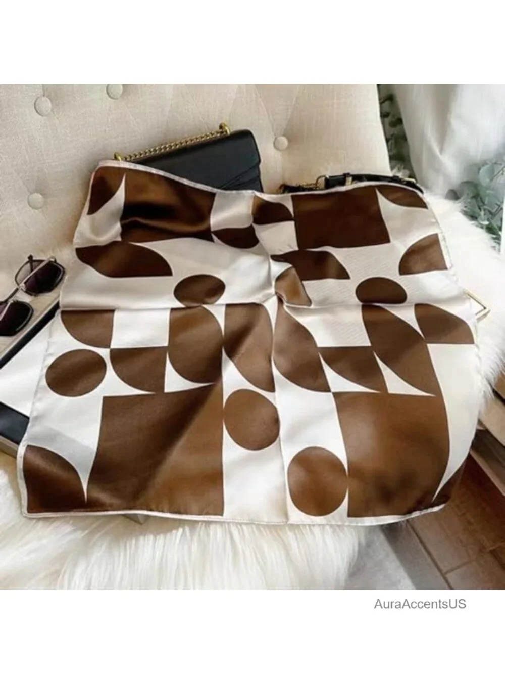 100% Mulberry Silk Square Scarf for Women - Versatile Neckerchief Headscarf